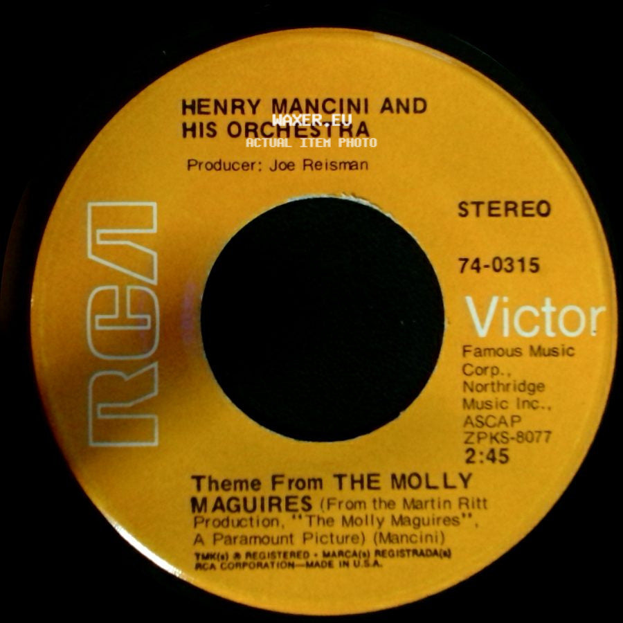 Henry Mancini And His Orchestra - Theme From "Z" / Theme From The Molly Maguires side B