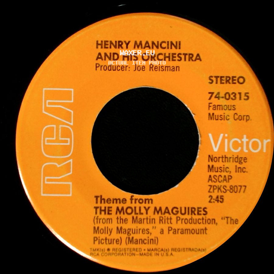 Henry Mancini And His Orchestra - Theme From The Molly Maguires / Theme From "Z" ("Life Goes On" (To Yelasto Pedi) From The Motion Picture, "Z") side A