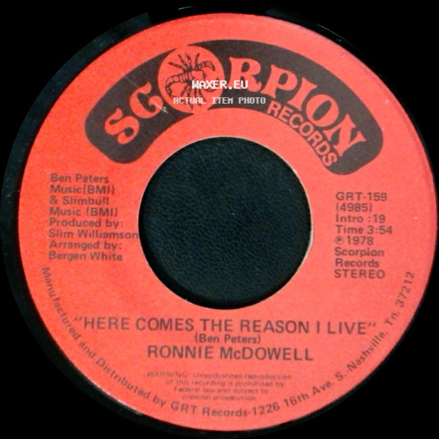 Ronnie Mcdowell - Travelin' Wanderin' Man / Here Comes The Reason I Live side B