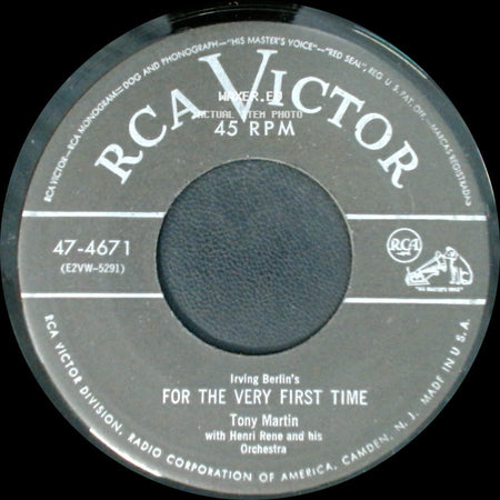 Tony Martin / Tony Martin With Henri Rene And His Orchestra - For The Very First Time / Kiss Of Fire side A