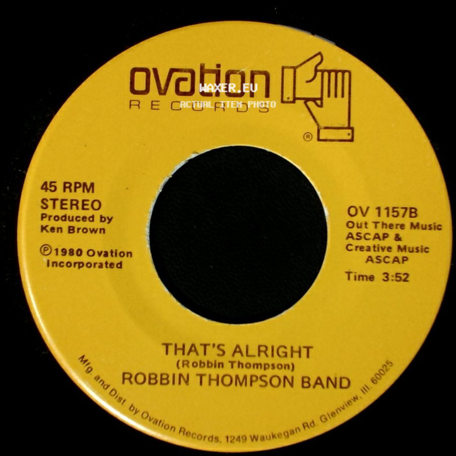 Robbin Thompson Band - Brite Eyes / That's Alright side B