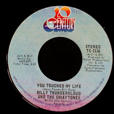 Billy Thunderkloud And The Chieftones - Come To Me / You Touched My Life side B