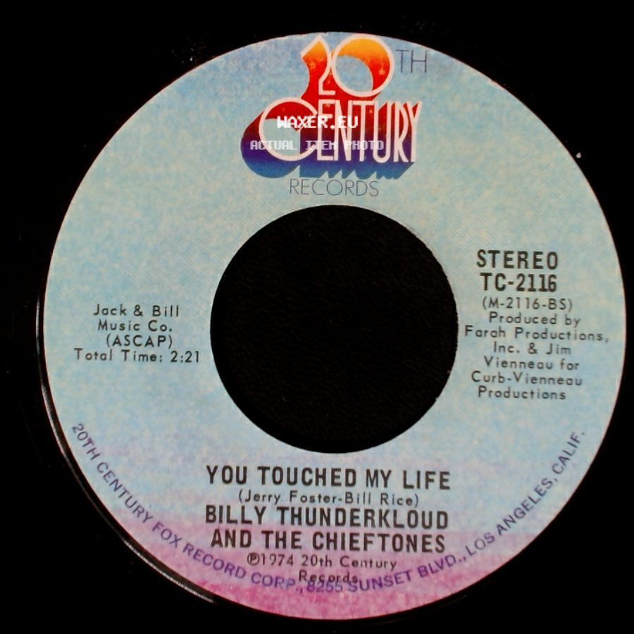 Billy Thunderkloud And The Chieftones - Come To Me / You Touched My Life side B