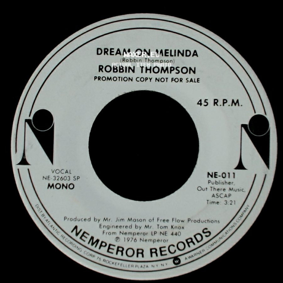 Robbin Thompson - Dream On Melinda / Dream On Melinda side A