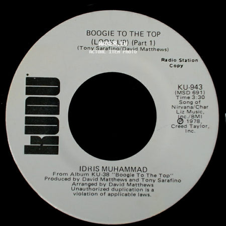 Idris Muhammad - Boogie To The Top (Look Up) (Part 1) / Boogie To The Top (Look Up) (Part 1) side A