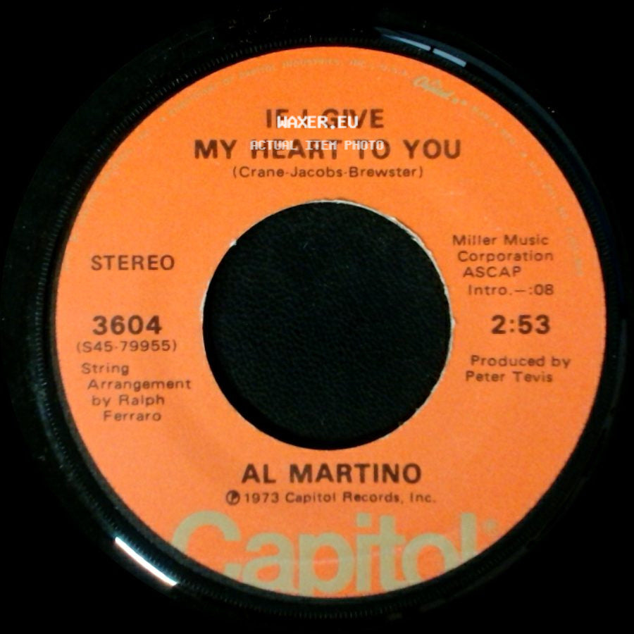 Al Martino - Hey Mama / If I Give My Heart To You side B