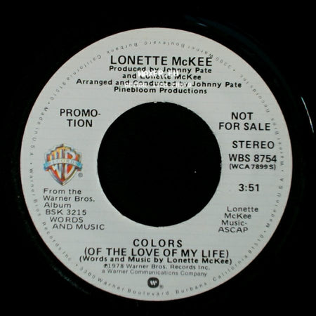 Lonette Mckee - Colors (Of The Love Of My Life) / Colors (Of The Love Of My Life) side A