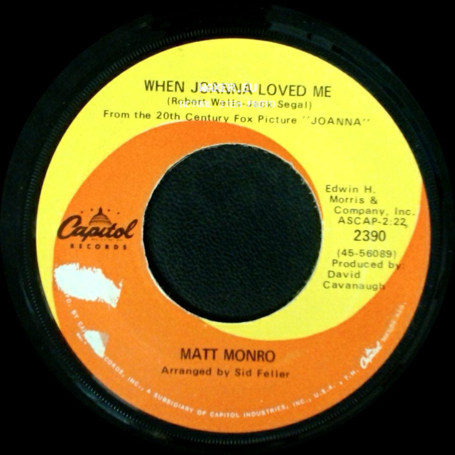 Matt Monro - Real Live Girl / When Joanna Loved Me side B