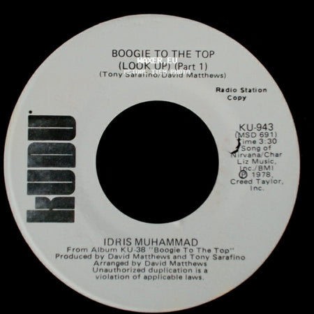 Idris Muhammad - Boogie To The Top (Look Up) (Part 1) / Boogie To The Top (Look Up) (Part 1) side A