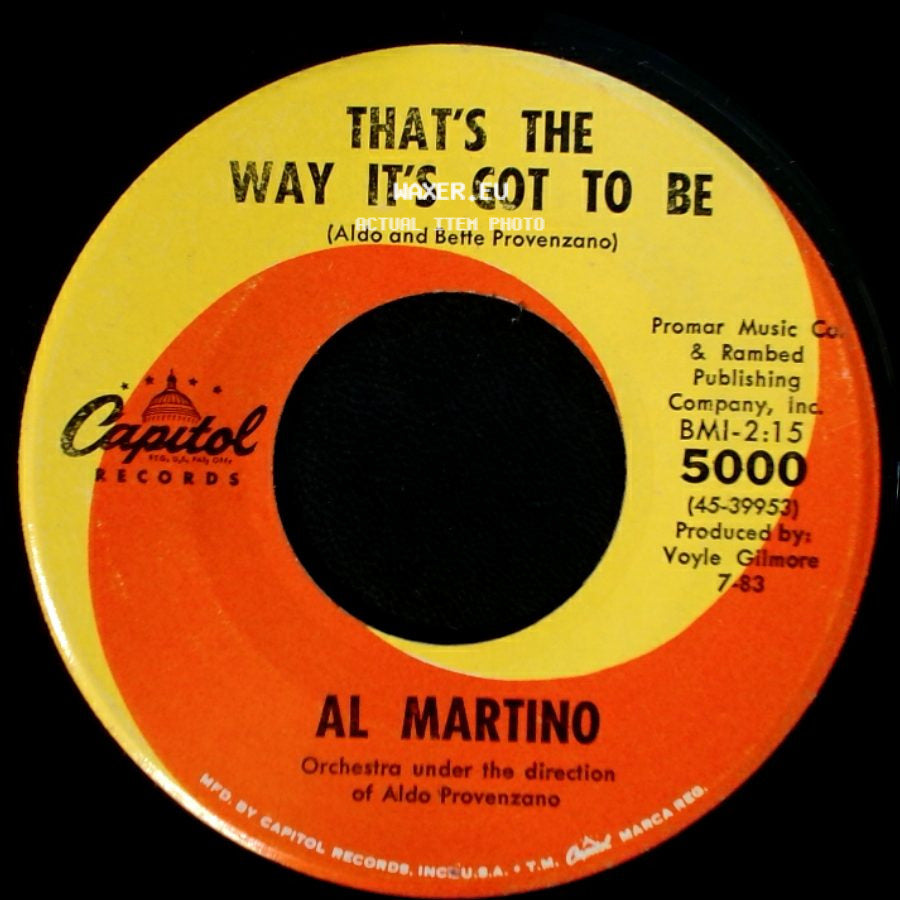 Al Martino - Painted, Tainted Rose / That's The Way It's Got To Be side B