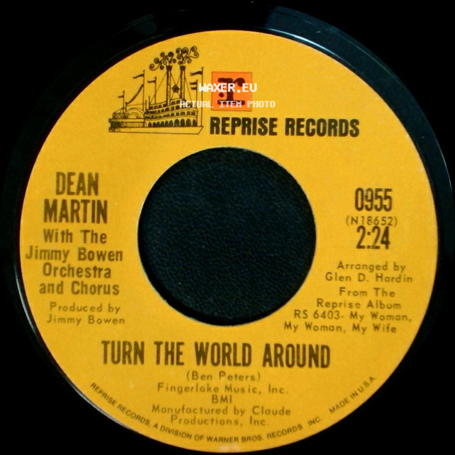 Dean Martin With The Jimmy Bowen Orchestra And Chorus - Turn The World Around / Detroit City side A