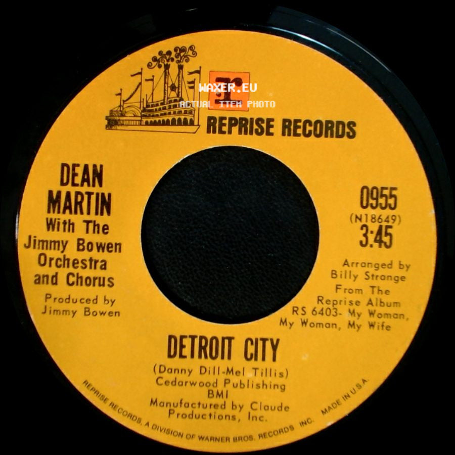 Dean Martin With The Jimmy Bowen Orchestra And Chorus - Turn The World Around / Detroit City side B