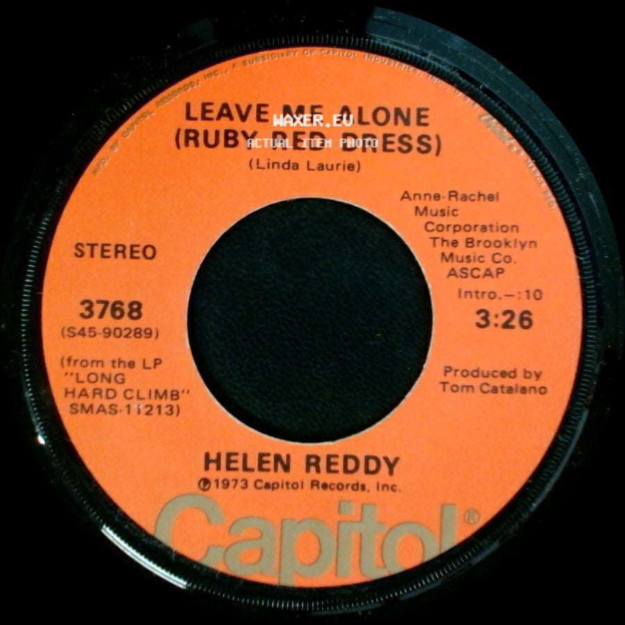 Helen Reddy - The Old Fashioned Way / Leave Me Alone (Ruby Red Dress) side B