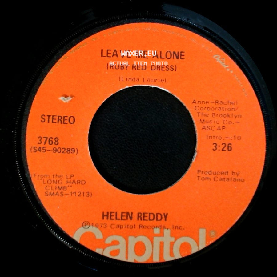 Helen Reddy - Leave Me Alone (Ruby Red Dress) / The Old Fashioned Way side A