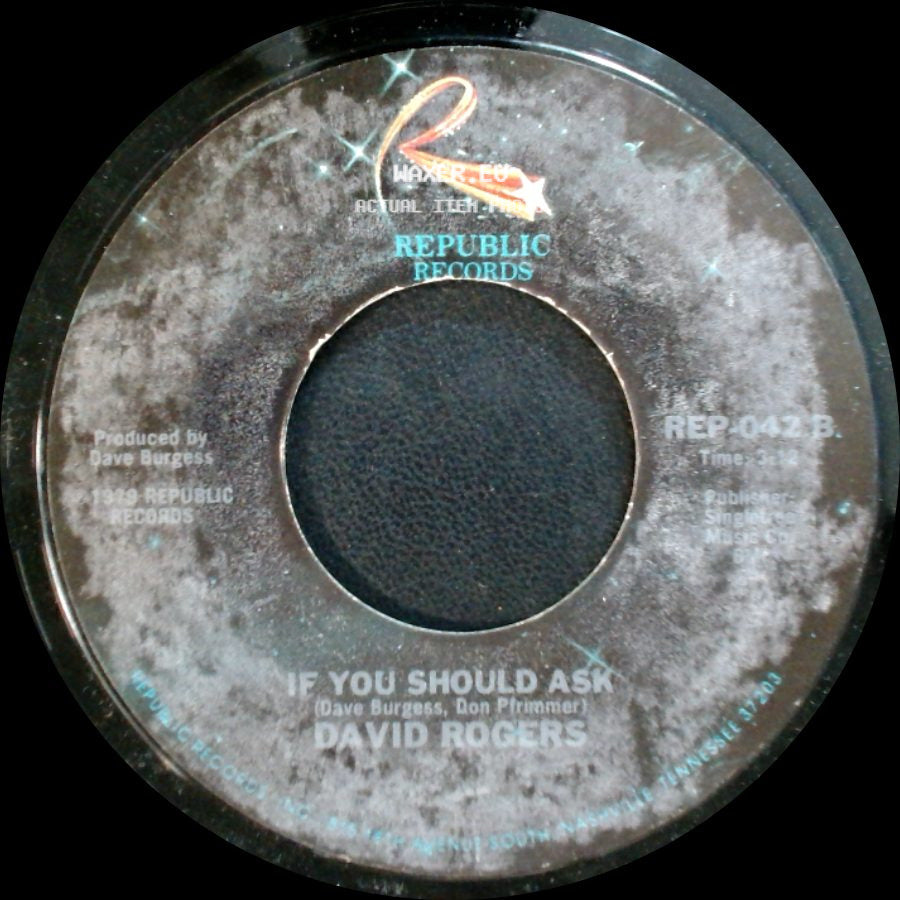 David Rogers - You Are My Rainbow / If You Should Ask side B