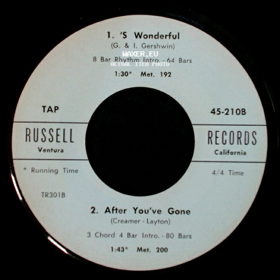 Unknown Artist - Unknown Title A / 1. 's Wonderful / 2. After You've Gone side B