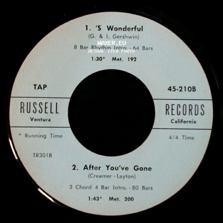 Unknown Artist - Unknown Title A / 1. 's Wonderful / 2. After You've Gone side B