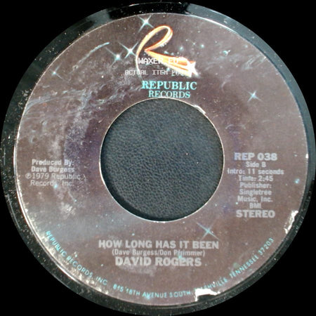 David Rogers - Darlin' / How Long Has It Been side B