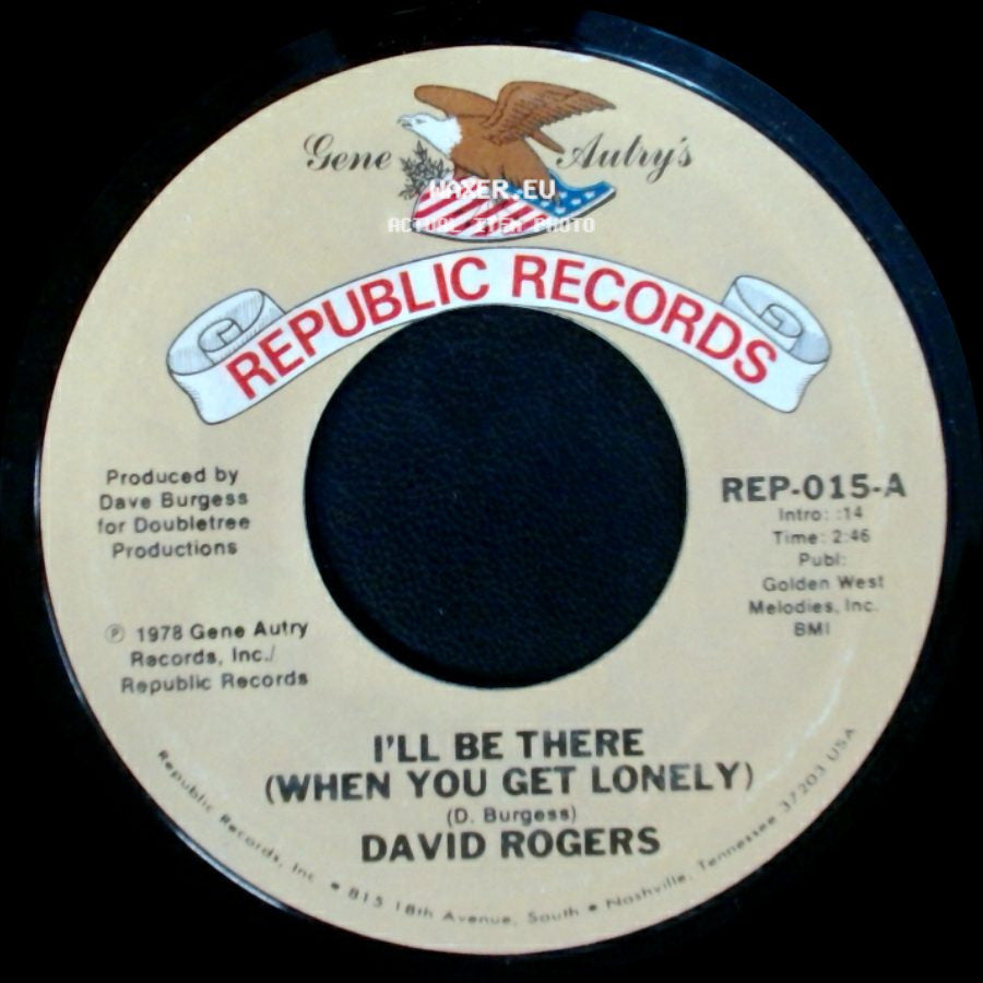 David Rogers - Just For The Love Of It / I'll Be There (When You Get Lonely) side B