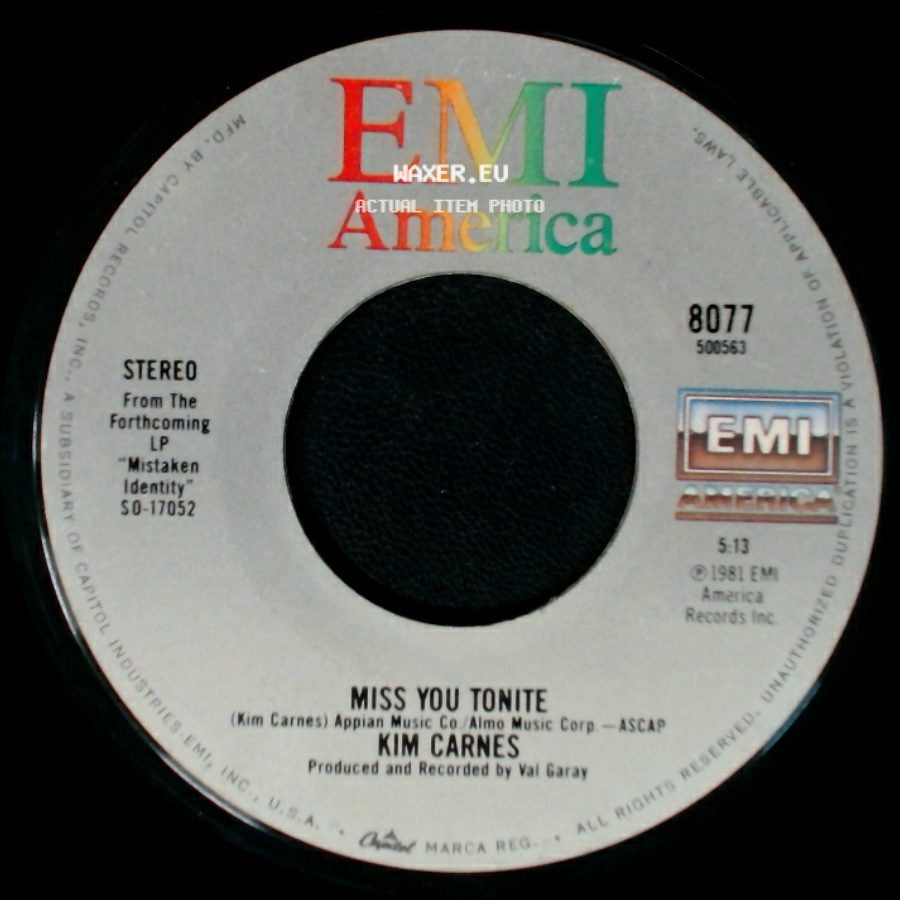 Kim Carnes - Bette Davis Eyes / Miss You Tonite side B