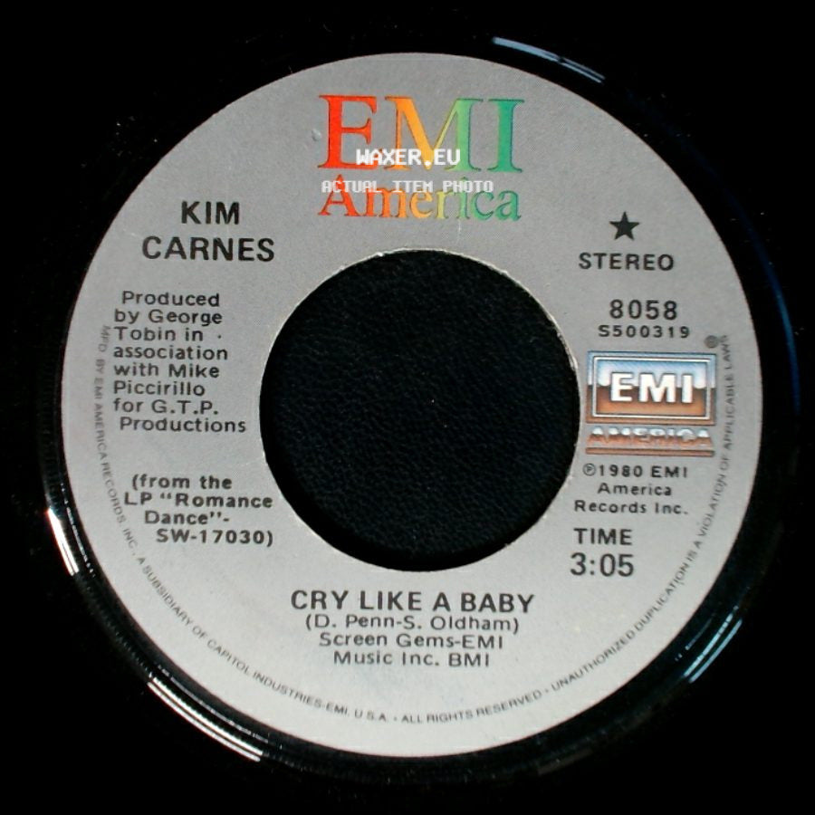 Kim Carnes - In The Chill Of The Night / Cry Like A Baby side B