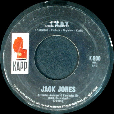 Jack Jones - Lady / Afraid To Love side A