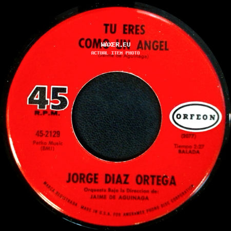 Jorge Diaz Ortega - Tu Eres Como Un Angel / Loco De Amor side A