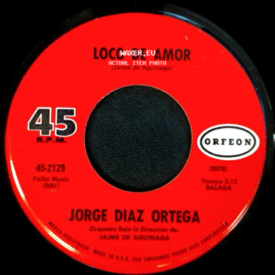 Jorge Diaz Ortega - Tu Eres Como Un Angel / Loco De Amor side B