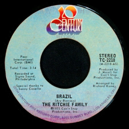 The Ritchie Family - Brazil / Hot Trip side A