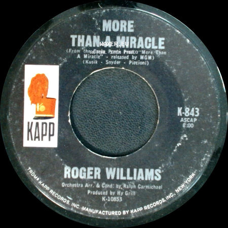Roger Williams - More Than A Miracle / Tiny Bubbles side A