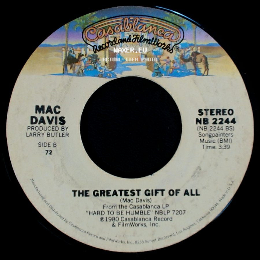 Mac Davis - It's Hard To Be Humble / The Greatest Gift Of All side B