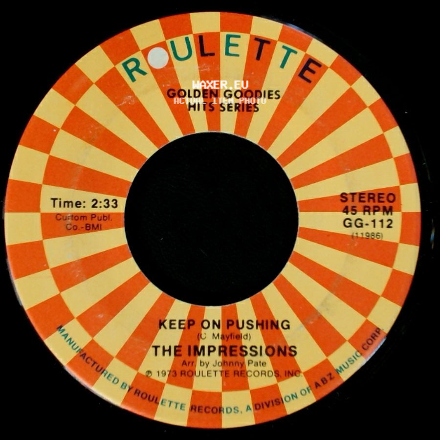 The Impressions - We're A Winner / Keep On Pushing side B