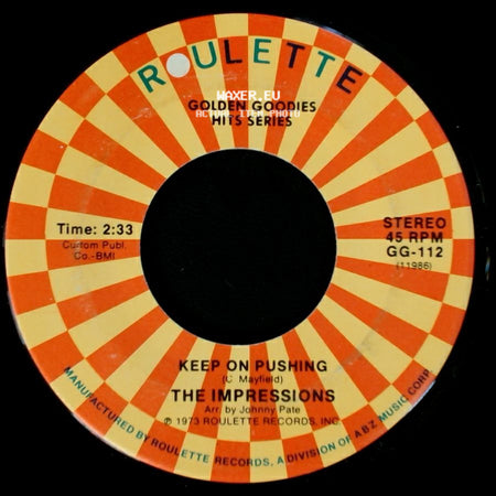 The Impressions - We're A Winner / Keep On Pushing side B