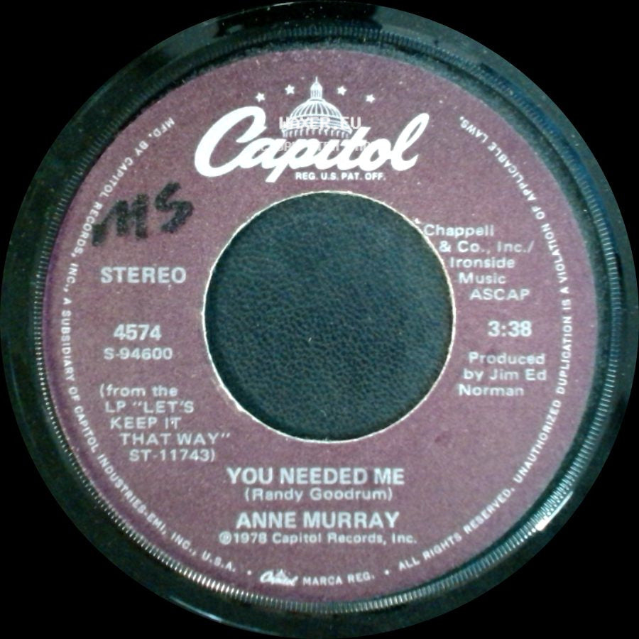 Anne Murray - I Still Wish The Very Best For You / You Needed Me side B