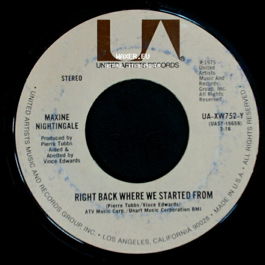 Maxine Nightingale - Right Back Where We Started From / Believe In What You Do side A