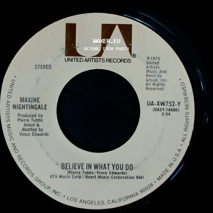 Maxine Nightingale - Right Back Where We Started From / Believe In What You Do side B