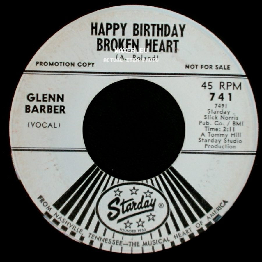 Glenn Barber - Happy Birthday Broken Heart / Let's Take The Fear (Out Of Being Close) side A