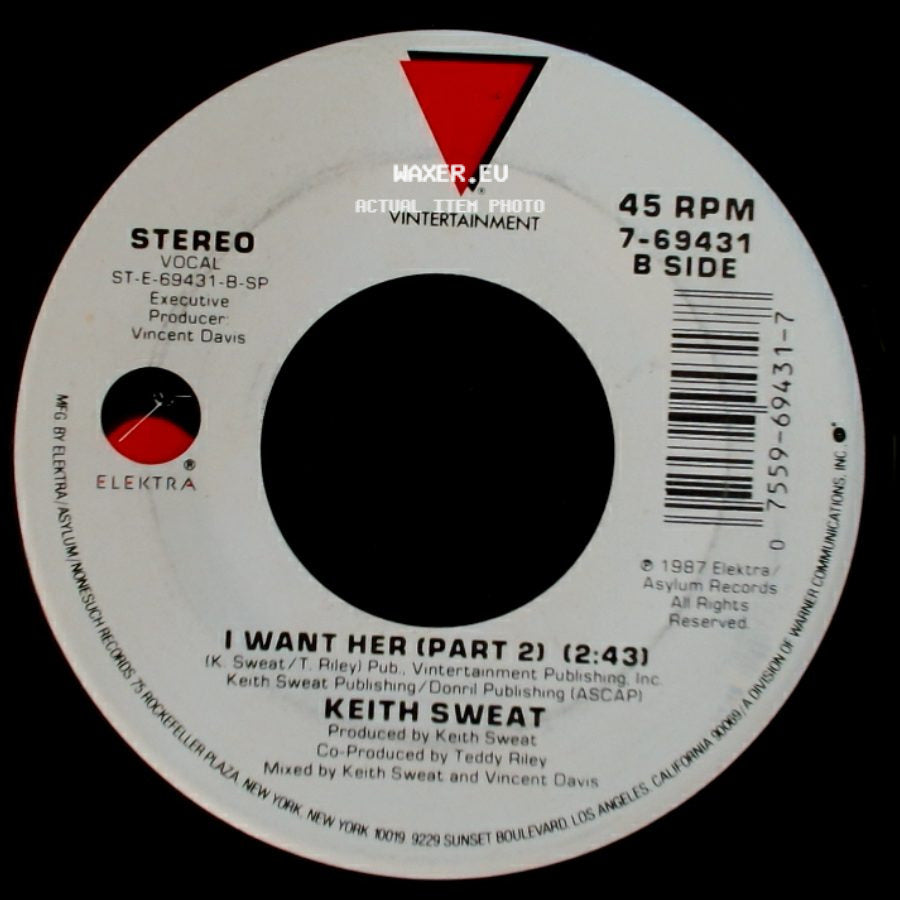 Keith Sweat - I Want Her (3:40) / I Want Her (Part 2) side B