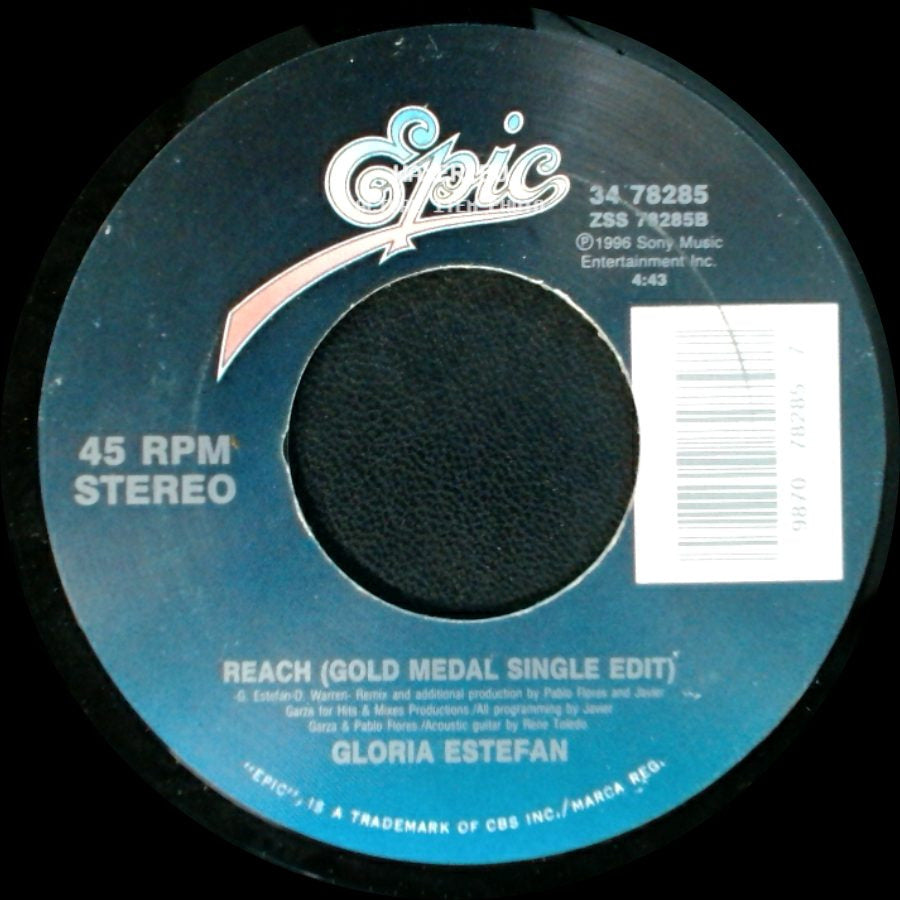 Gloria Estefan - Reach (Gold Medal Single Edit) / Reach (Album Version) side A