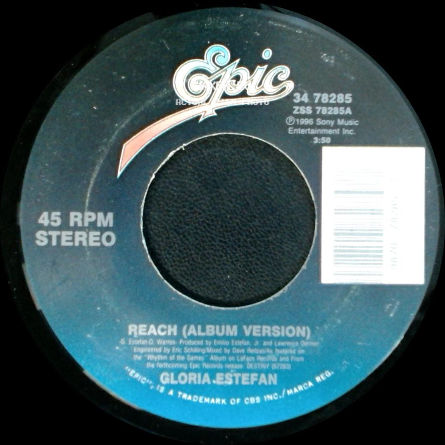 Gloria Estefan - Reach (Gold Medal Single Edit) / Reach (Album Version) side B