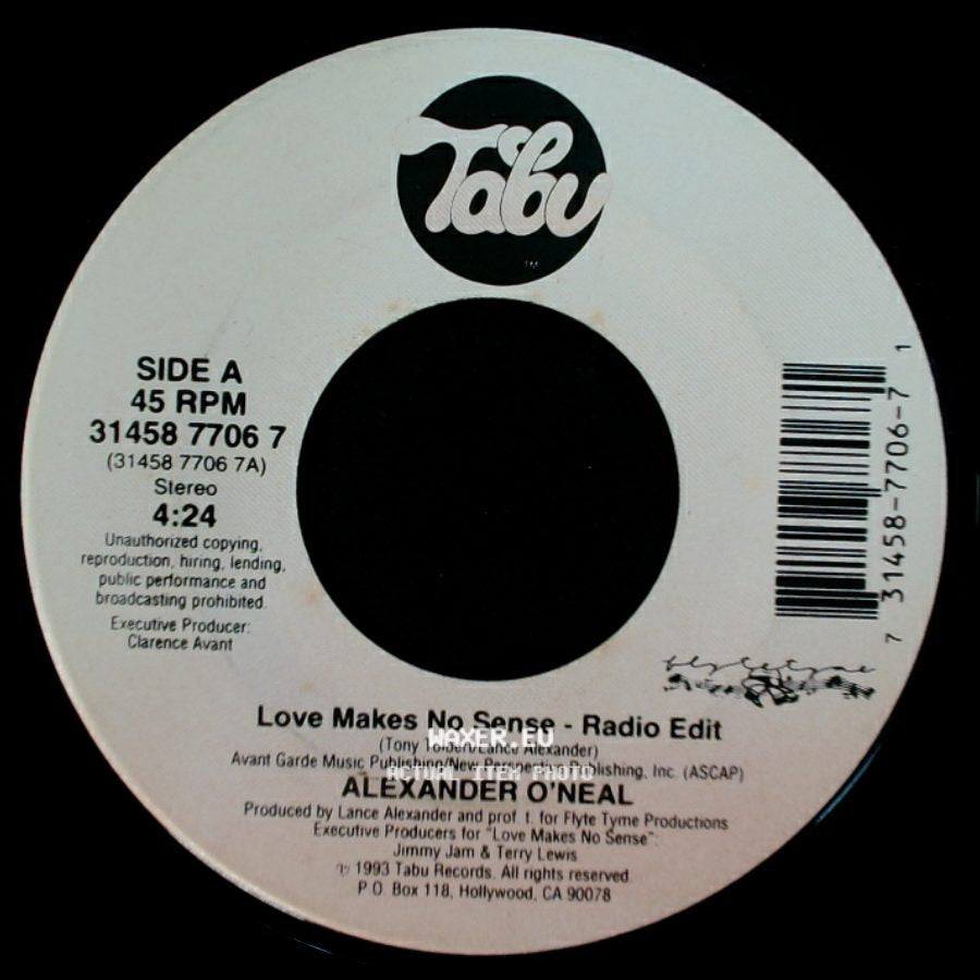 Alexander O'neal - Love Makes No Sense - Radio Edit / Love Makes No Sense - Lp Version side A