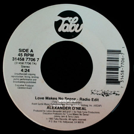 Alexander O'neal - Love Makes No Sense - Radio Edit / Love Makes No Sense - Lp Version side A