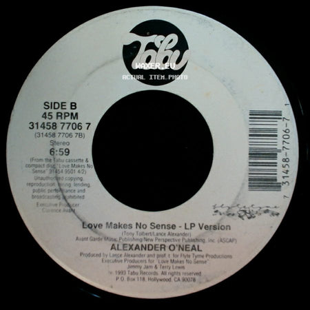 Alexander O'neal - Love Makes No Sense - Radio Edit / Love Makes No Sense - Lp Version side B