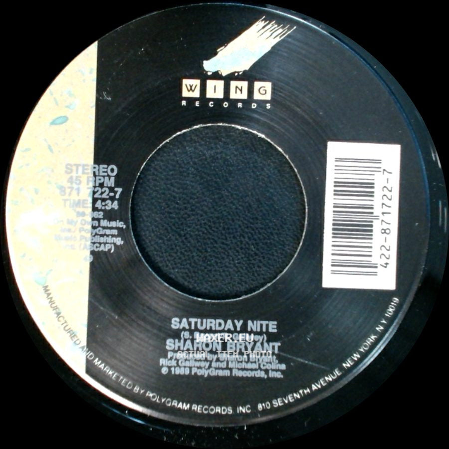 Sharon Bryant - Let Go / Saturday Nite side B