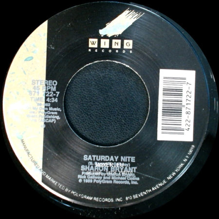 Sharon Bryant - Let Go / Saturday Nite side B
