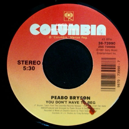 Peabo Bryson - You Don't Have To Beg / Lost In The Night (Remix) side A