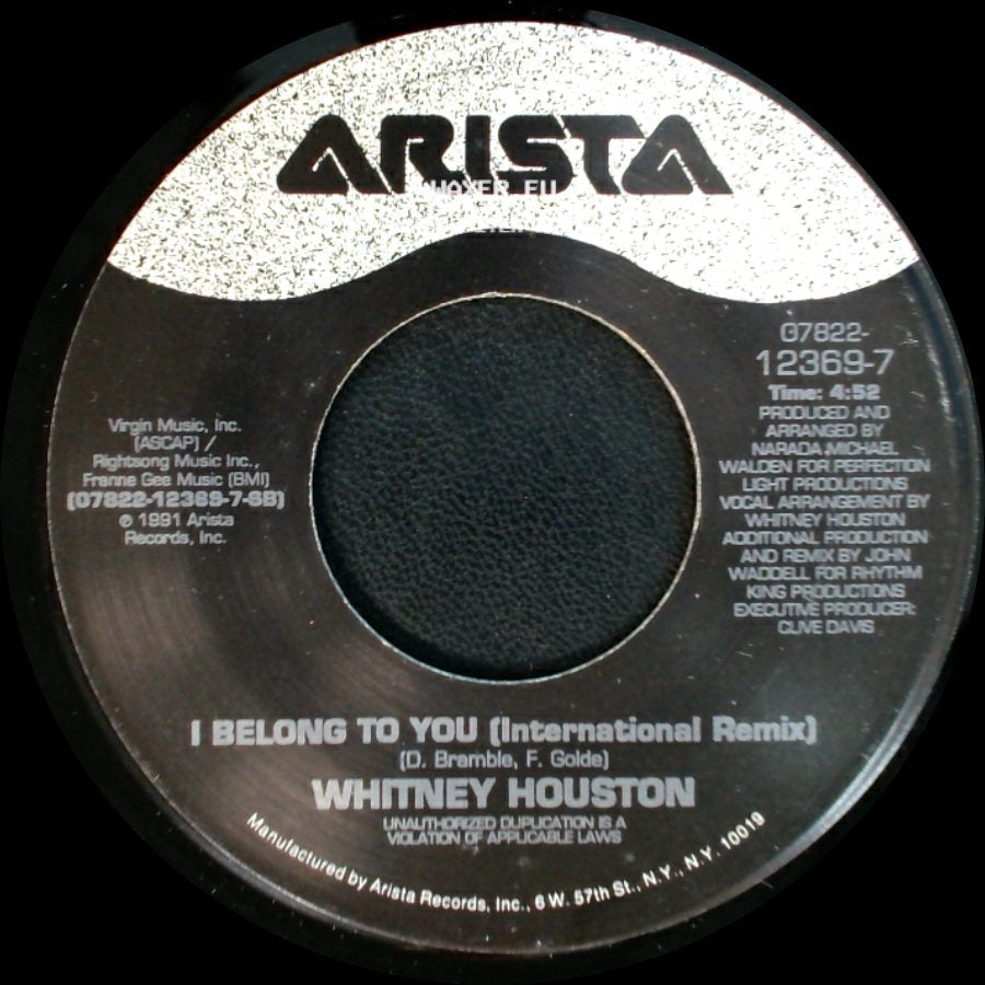 Whitney Houston - I Belong To You / I Belong To You (International Remix) side B