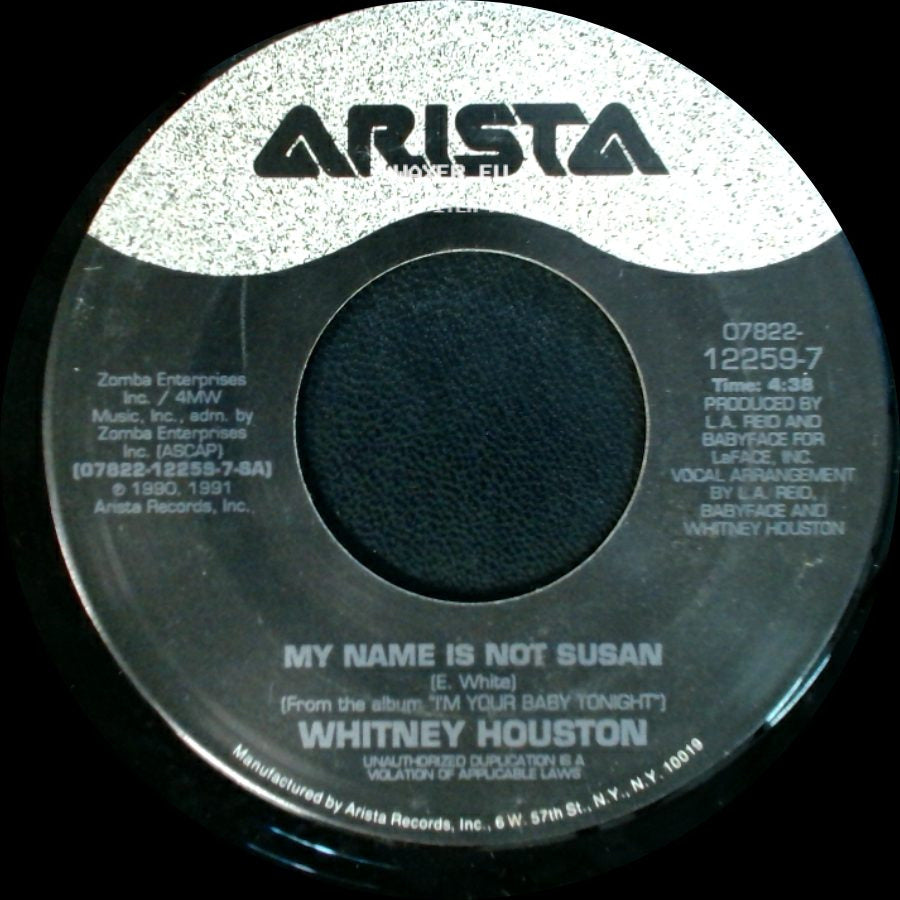 Whitney Houston - My Name Is Not Susan (U.K. Mix) / My Name Is Not Susan side B