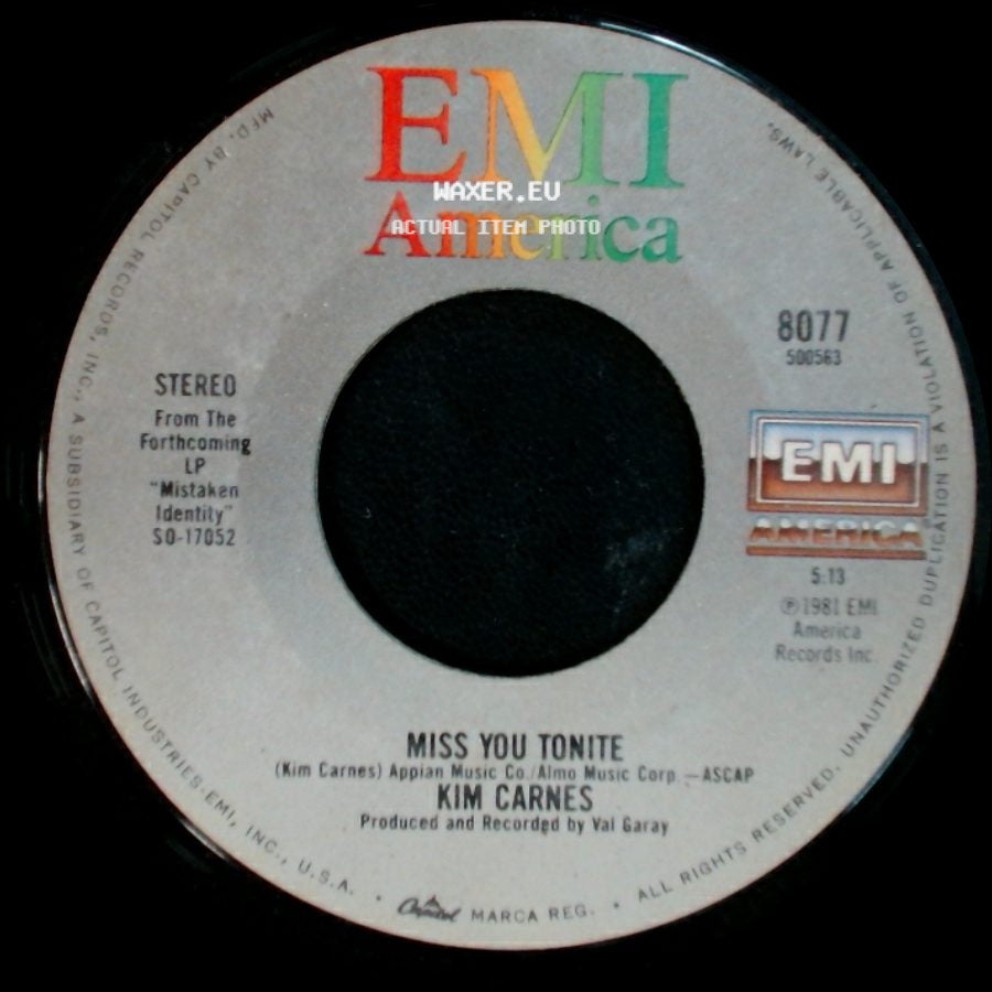Kim Carnes - Bette Davis Eyes / Miss You Tonite side B