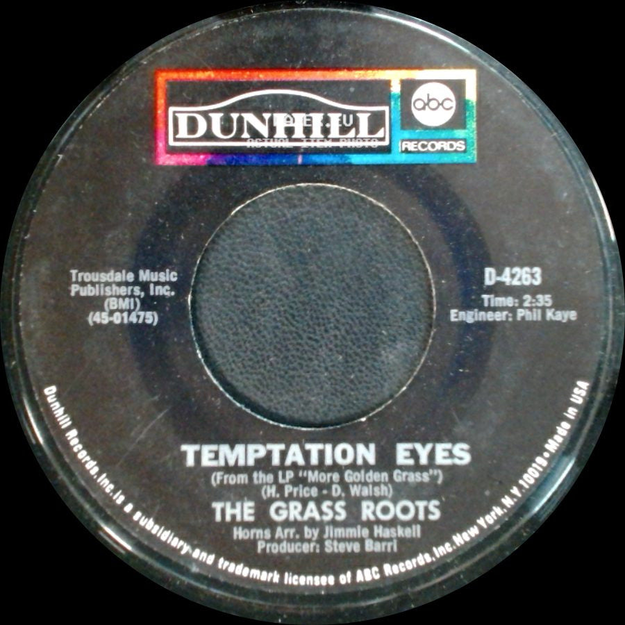 The Grass Roots - Temptation Eyes / Keepin' Me Down side A